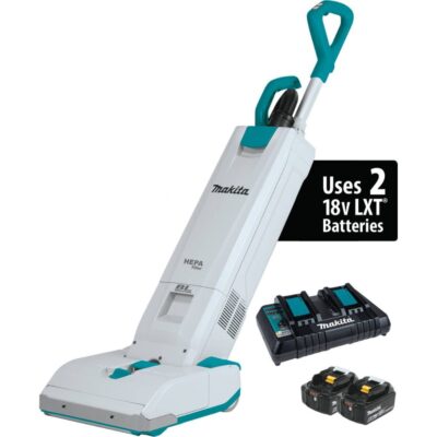 Makita XCV19PG 36V (18V X2) LXT Brushless 1.3 Gallon HEPA Filter 12″ Upright Vacuum Kit (6.0Ah)