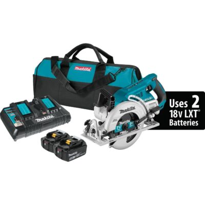 Makita XSR01PT 18V X2 LXT Li-Ion (36V) Brushless Cordless Rear Handle 7-1/4″ Circular Saw Kit, 5.0Ah