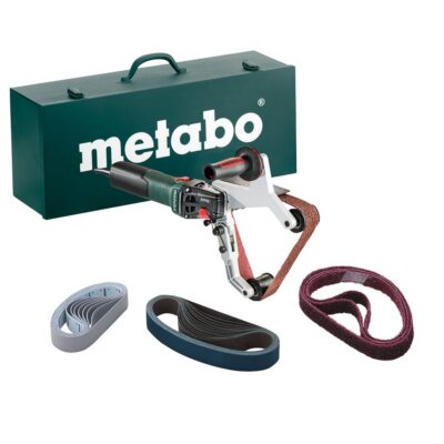 Metabo 602243620 RBE 15-180 1550W Powerful Tube Belt Sander Set with Metal Carry Case