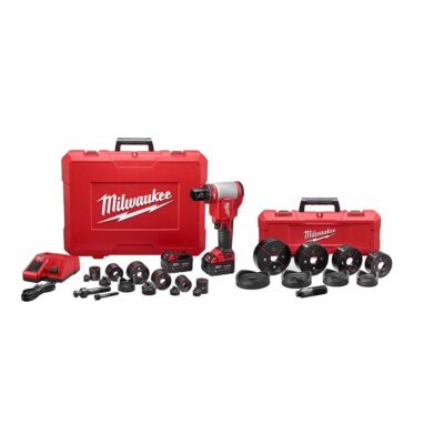 Milwaukee 2676-23 FORCELOGIC M18 10-Ton Knockout Tool 1/2″ to 4″ Kit