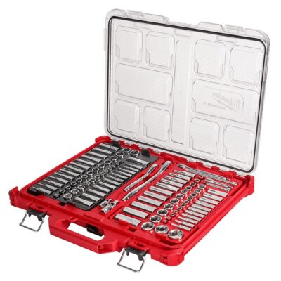 Milwaukee48-22-9486 1/4″ & 3/8”106pc Ratchet and Socket Set in PACKOUT – SAE & Metric