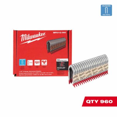 Milwaukee MPU112-960 1.5″ 9 Gauge Galvanized Staples