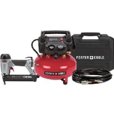 Porter Cable CF6111 6 Gal 150 Psi Pancake & 1-3/8″ Brad Nailer Combo Kit