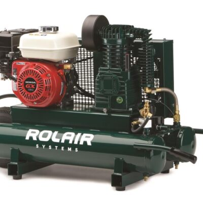 Rolair 4090HK17 5.5 HP 9 Gal Gas-Powered Twin Tank Air Compressor with Regulator