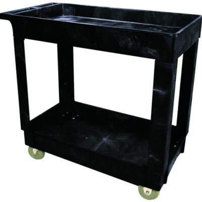 Rubbermaid FG9T6600BLA 2 Shelf Utility Cart, 4″ (10.2 cm) Casters (9T66)