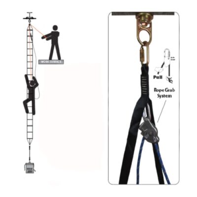 Safewaze FS-EX243-BL 18′ Rescue ladder with Belay System and Carabiner