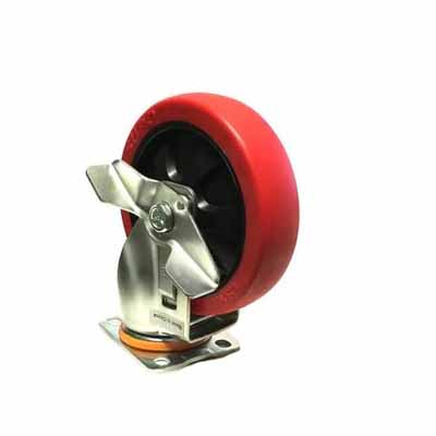 Sumner 779005 Caster 5″ Plate Swivel (Red)