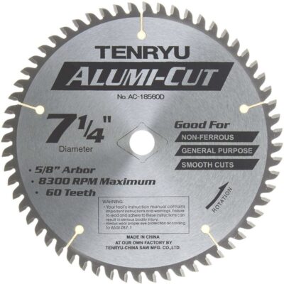 Tenryu AC-18560D 7-1/4″ x 60T x 5/8″ KO Arbor Alumi-Cut Blade