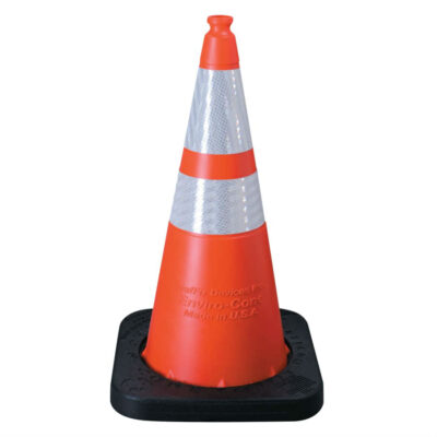 Vizcon 16028-HIWB-7 28″ Orange Enviro-Cone, 6″ & 4″ Reflective, Rubber Base