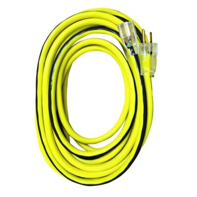 VOLTEC 05-00366 100ft 12/3 SJTW Yellow/Blue Ext Cord w/Lighted Ends