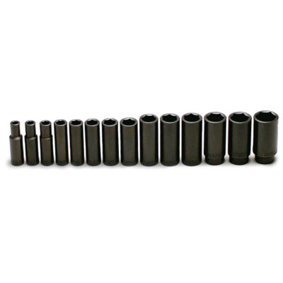 Wright Tool 407 1/2″ Drive, 14 Deep Impact Sockets Set, 3/8″ – 1-1/4″