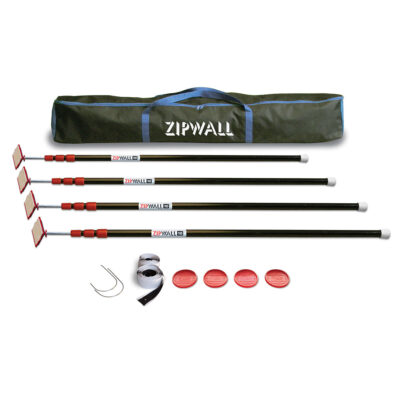 ZipWall ZP4 Spring Loaded Pole 4-Pack Kit with Carry Bag